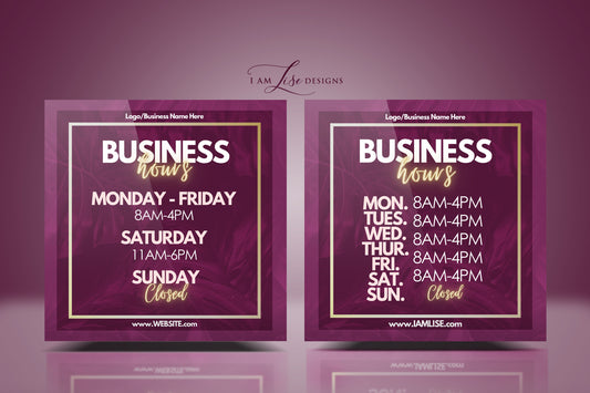 Business Hours, Business Templates, Canva Templates, Business Canva, Instagram Post, Marketing Template, Email Template