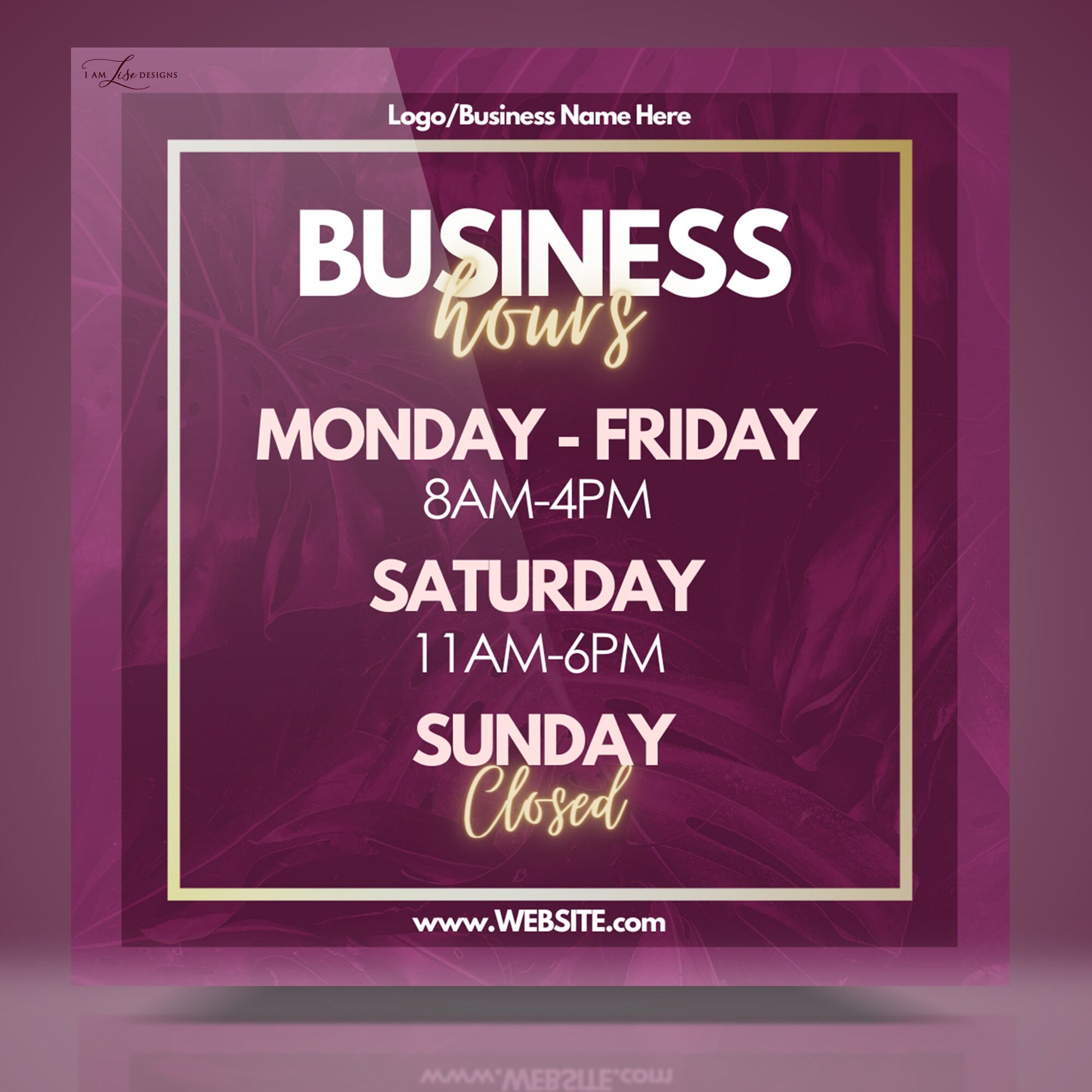 Business Hours, Business Templates, Canva Templates, Business Canva, Instagram Post, Marketing Template, Email Template