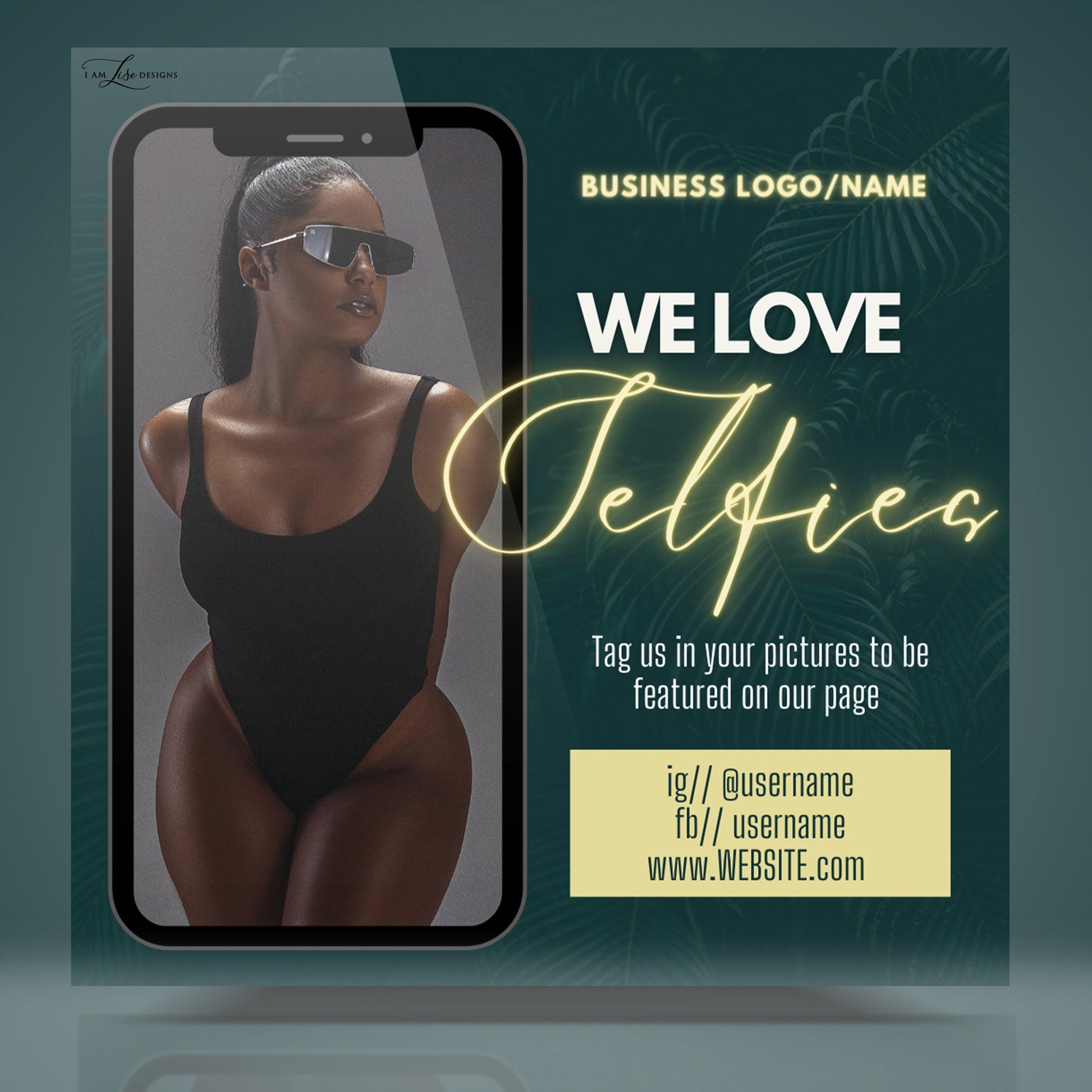 Tag Us In Your Selfie Flyer, DIY Tag Us, Selfie Flyer, Sale Flyer, Instagram, Selfie Cam, Social Media Flyer, Canva Template