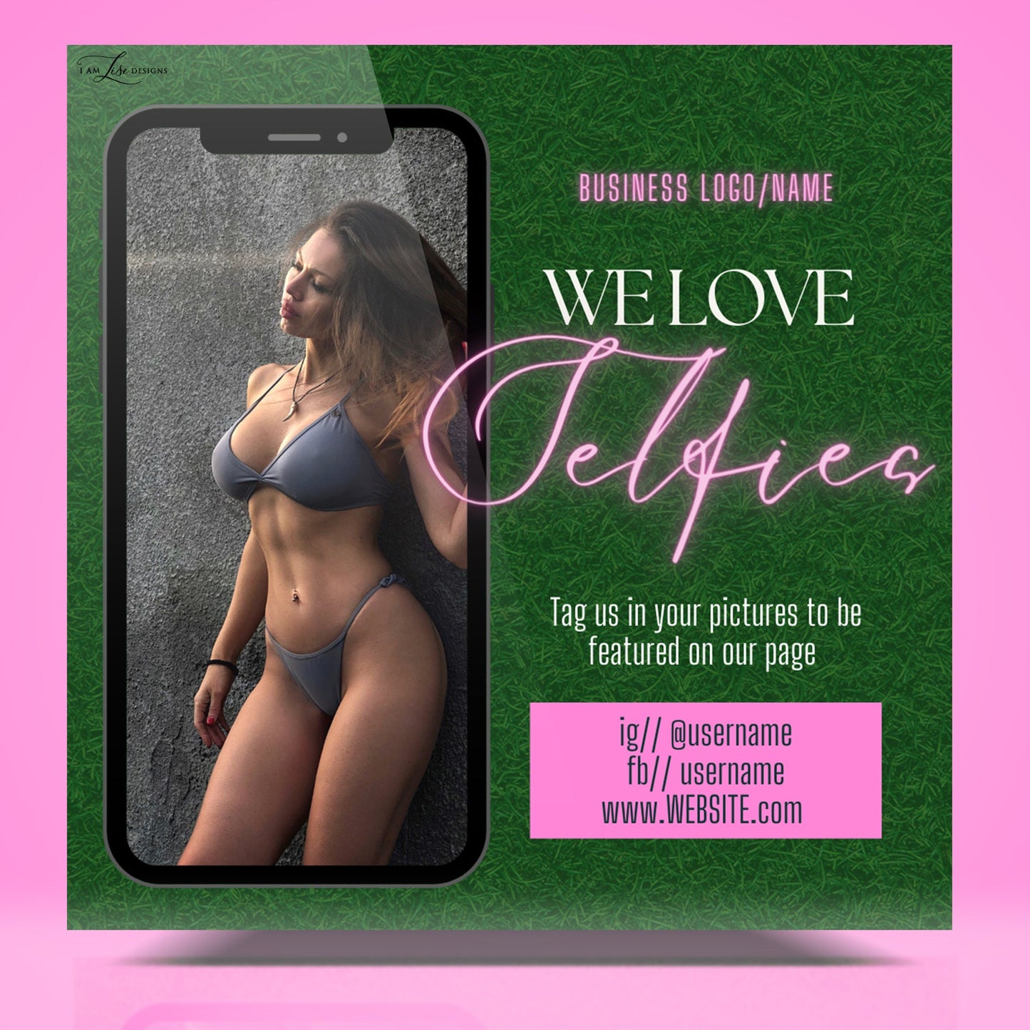 Tag Us In Your Selfie Flyer, DIY Tag Us, Selfie Flyer, Sale Flyer, Instagram, Selfie Cam, Social Media Flyer, Canva Template