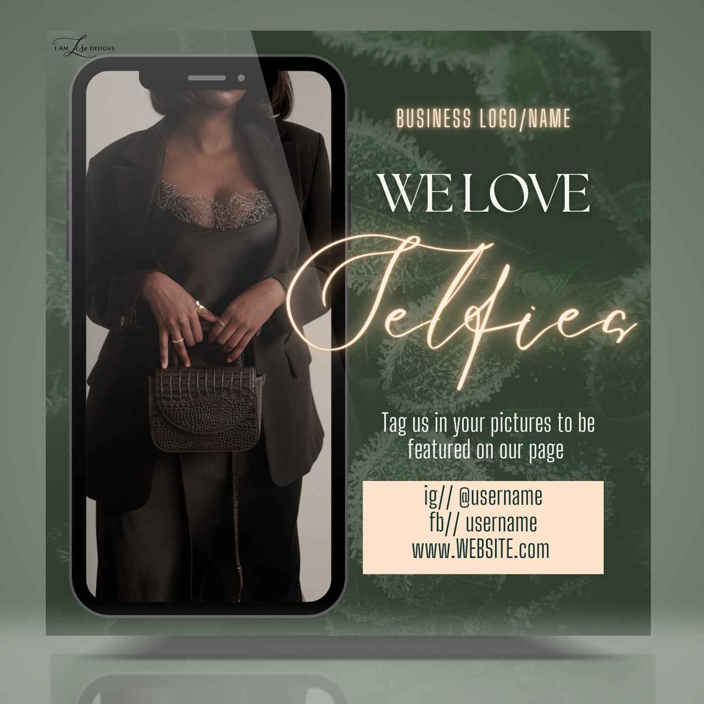 Tag Us In Your Selfie Flyer, DIY Tag Us, Selfie Flyer, Sale Flyer, Instagram, Selfie Cam, Social Media Flyer, Canva Template