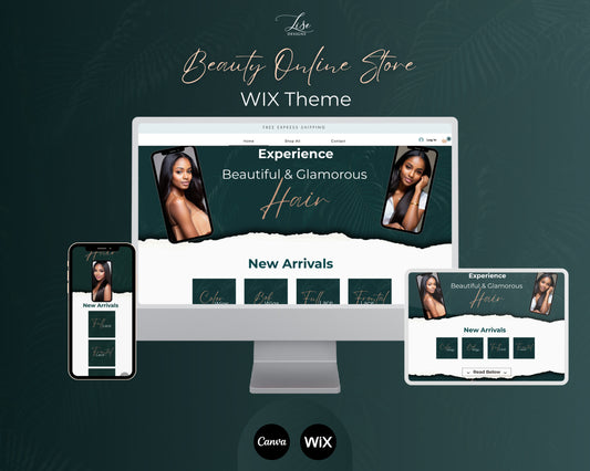 Wix Website Template, Tropical Template, Website Template, Hair Website, Beauty Template, E-commerce Chic Template, Nature, Store Template