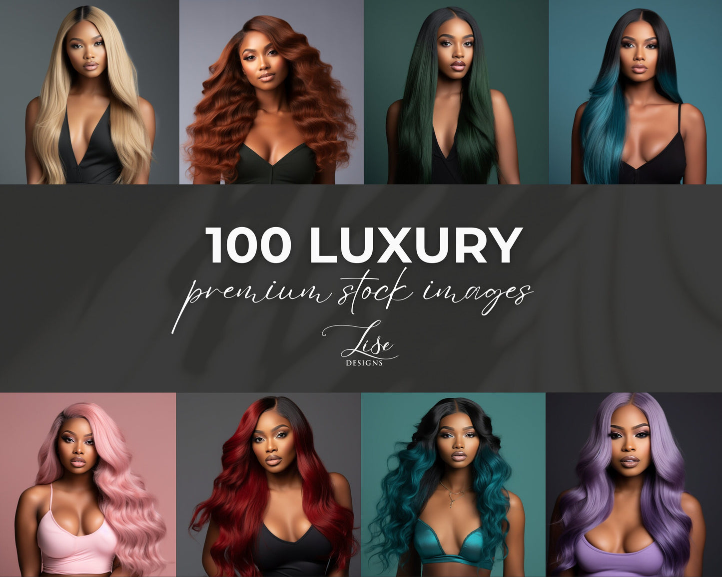 100 stock photos | Hair Stock Photos | Color Wig | Model Photos | Makeup Stock Photos | Hair Extensions | Beauty Stock Photos