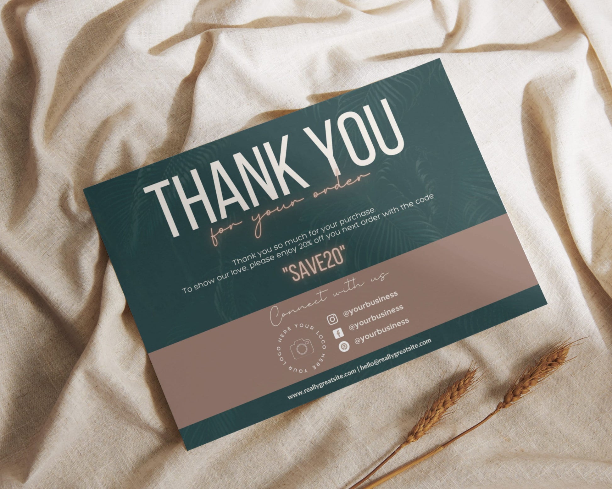 Thank You Card | Thank You Card Template | Customer Package Insert Card | Beauty templates | Thank you printable | Canva