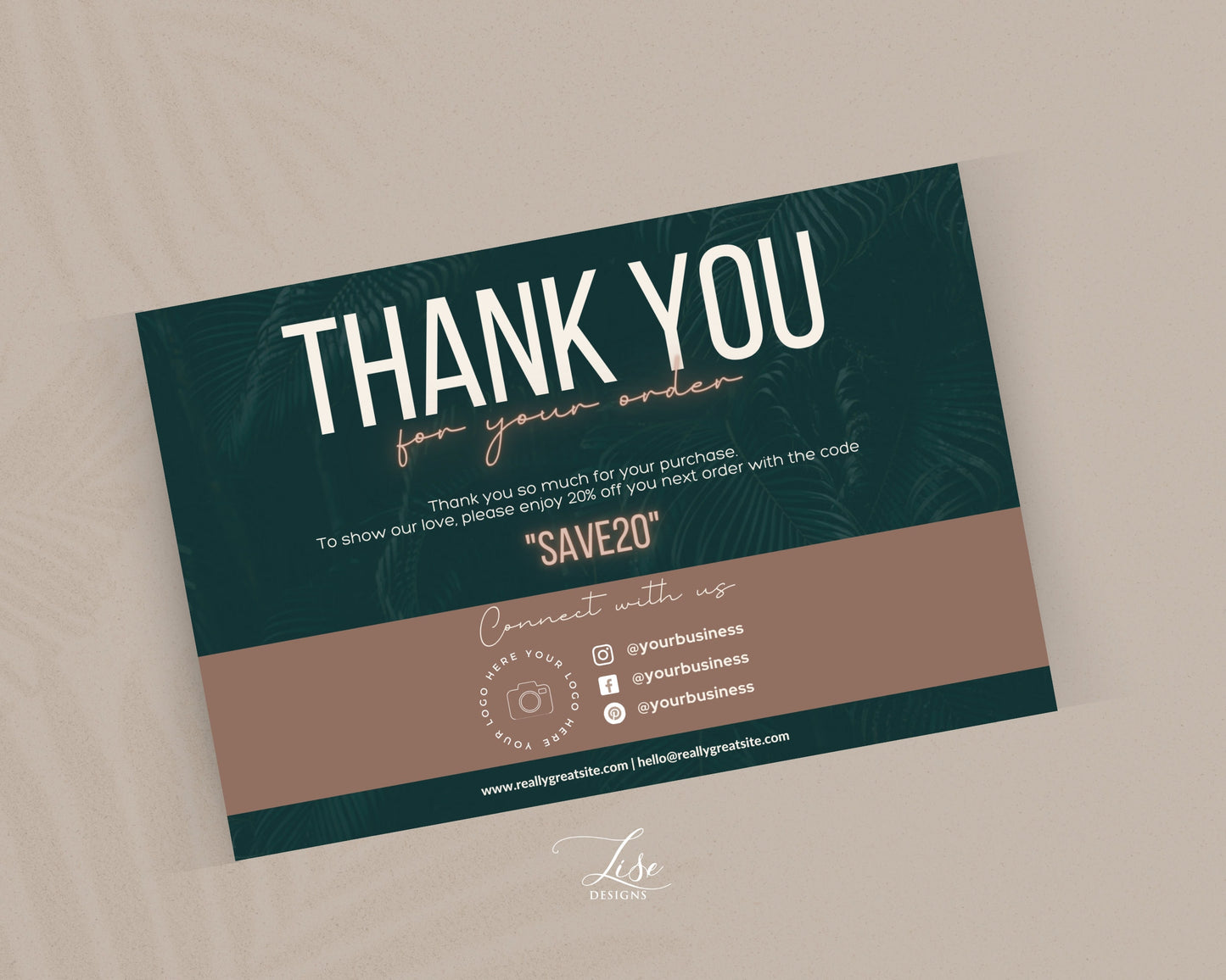 Thank You Card | Thank You Card Template | Customer Package Insert Card | Beauty templates | Thank you printable | Canva