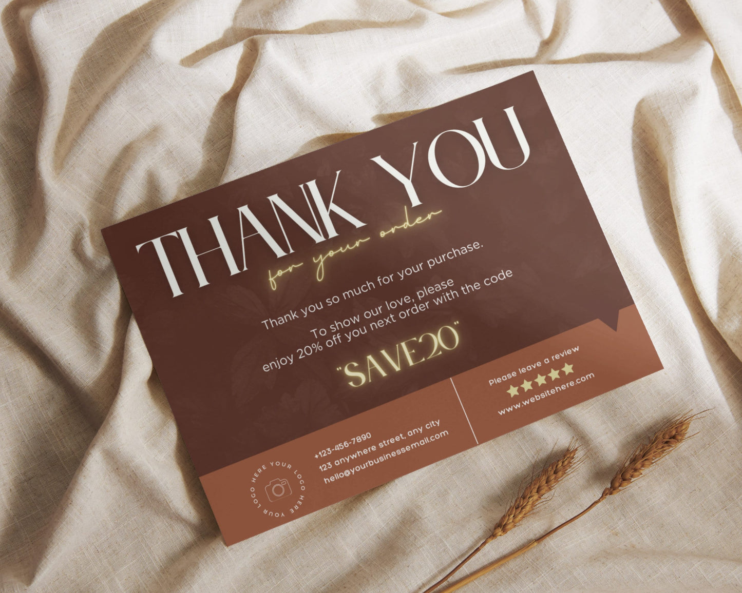 Thank You Card | Thank You Card Template | Customer Package Insert Card | Beauty templates | Thank you printable | Canva